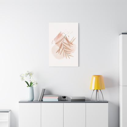Abstract Earthy Florals Art Set 1.1 - Matte Canvas Decor with Minimalist Leaf Design