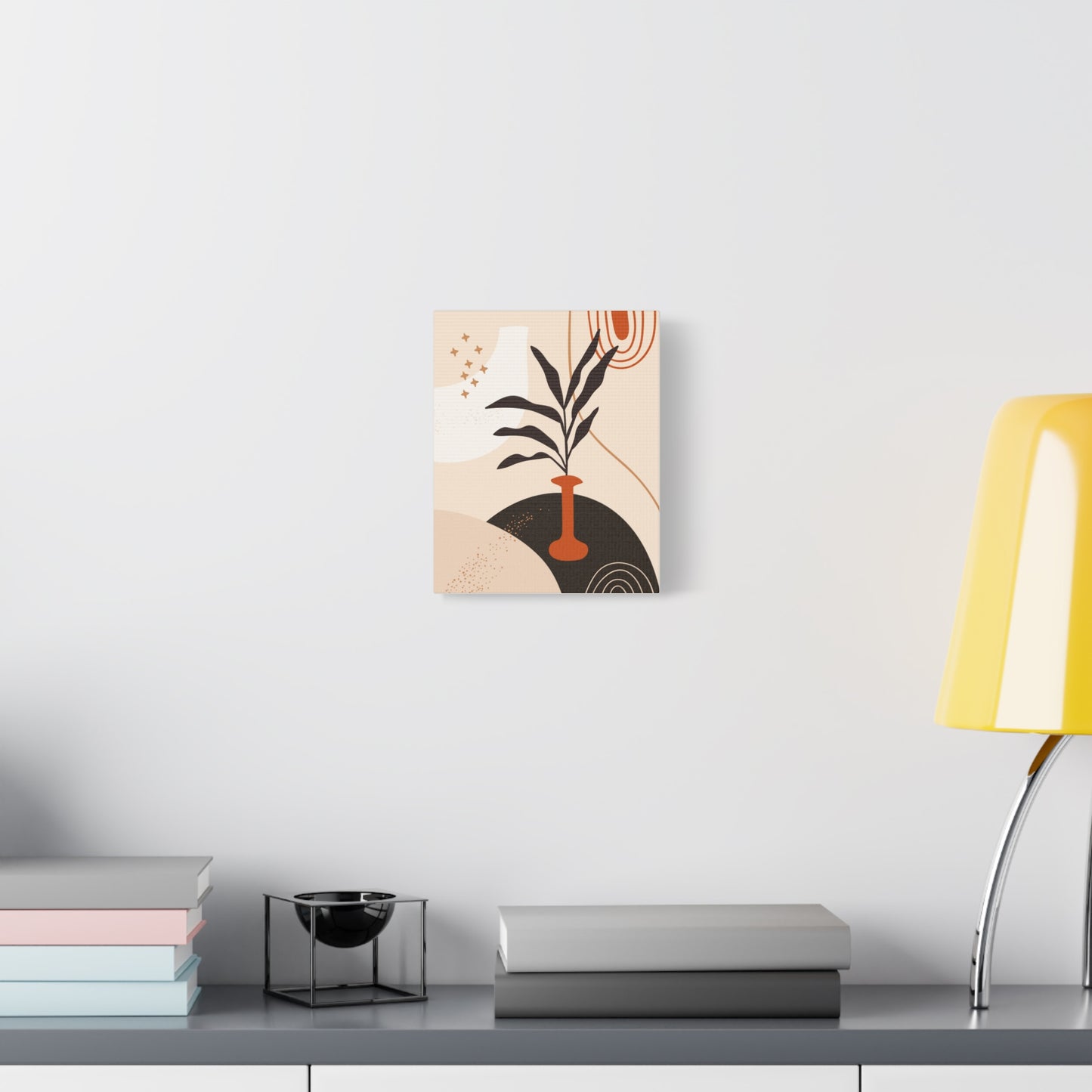 Boheme Luna  Art Set 1.1 - Matte Canvas Decor with Minimalist Leaf Design