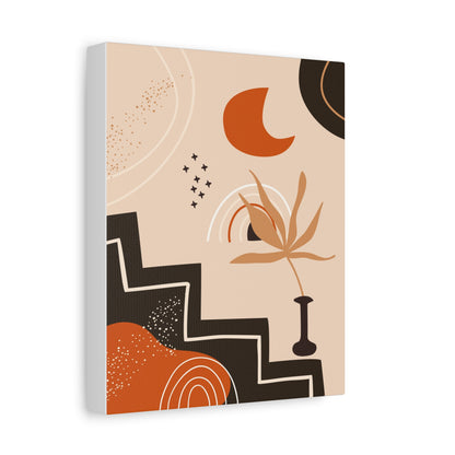 Boheme Luna  Art Set 1.2 - Matte Canvas Decor with Minimalist Leaf Design