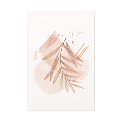 Abstract Earthy Florals Art Set 1.1 - Matte Canvas Decor with Minimalist Leaf Design