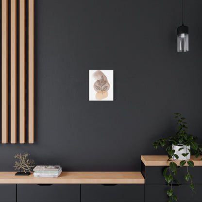 Brown Modern Botanical Wall Art Set 1.2 - Matte Canvas Decor with Minimalist Leaf Design