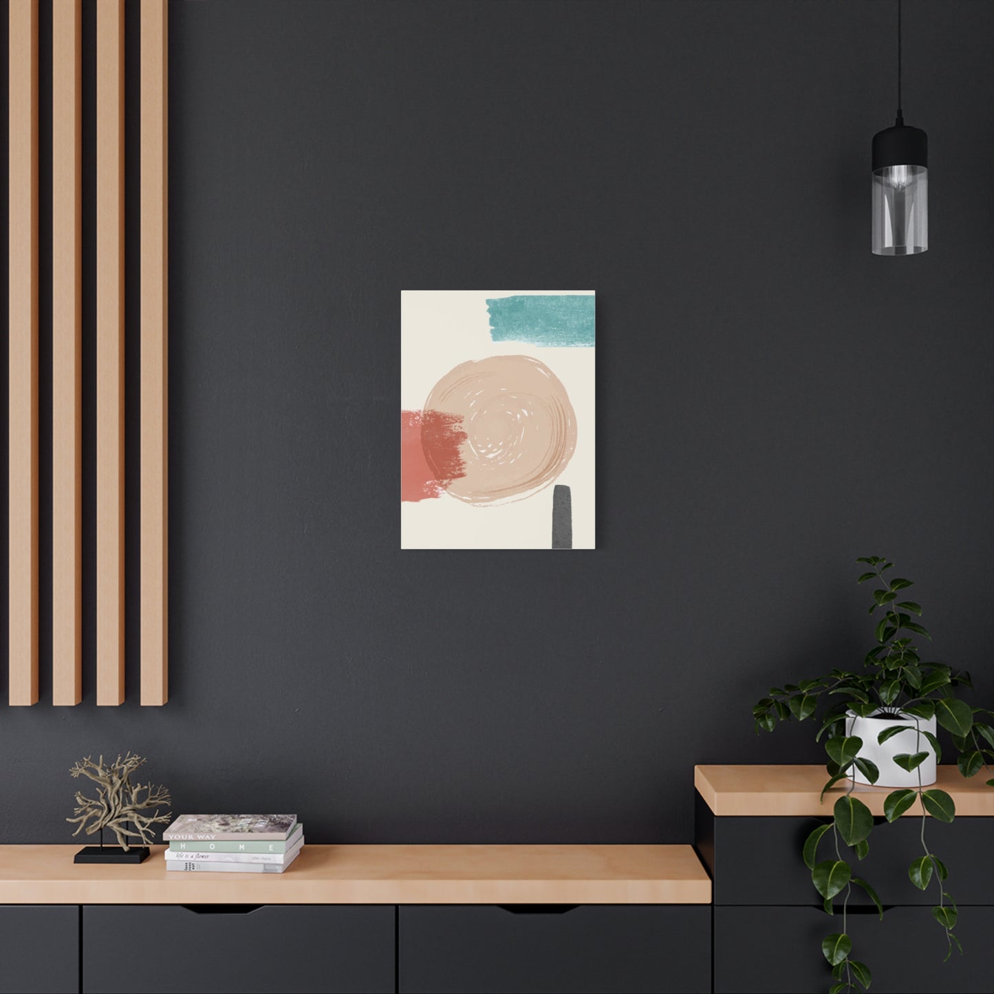 Soft Dune Palette Art 1.3 - Matte Canvas Decor with Minimalist Leaf Design