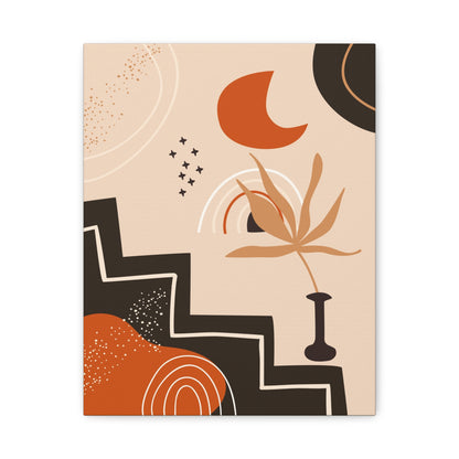 Boheme Luna  Art Set 1.2 - Matte Canvas Decor with Minimalist Leaf Design