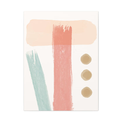 Pastel Pulse Art Set 1.3 - Matte Canvas Decor with Minimalist Leaf Design