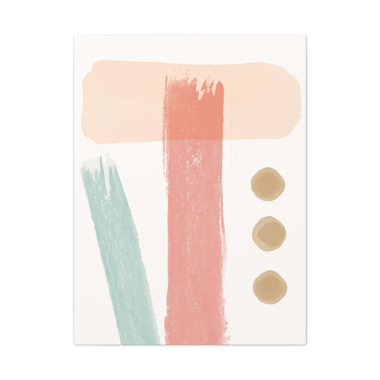 Pastel Pulse Art Set 1.3 - Matte Canvas Decor with Minimalist Leaf Design