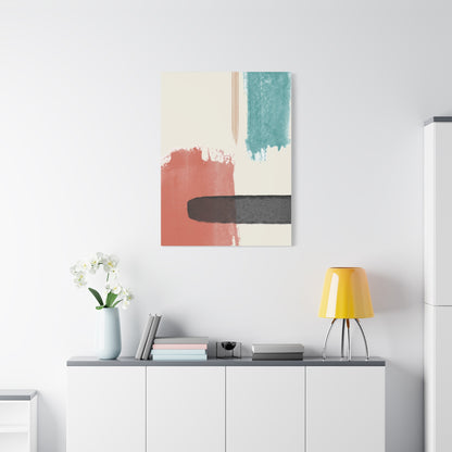 Soft Dune Palette Art 1.1 - Matte Canvas Decor with Minimalist Leaf Design