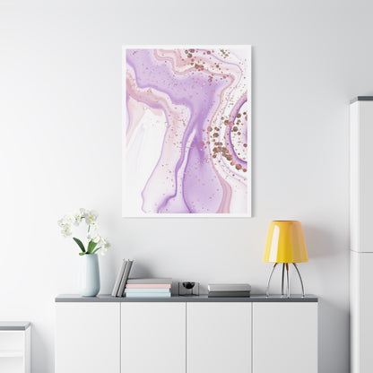 Blush Pink Marble Wall Art Set 1.2 - Matte Canvas Decor with Minimalist Leaf Design