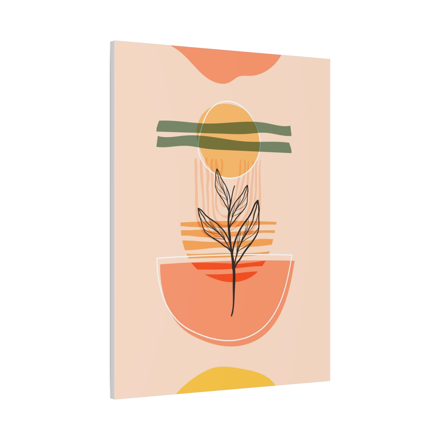 Sunway Minimal Art Set 1.3 - Matte Canvas Decor with Minimalist Leaf Design