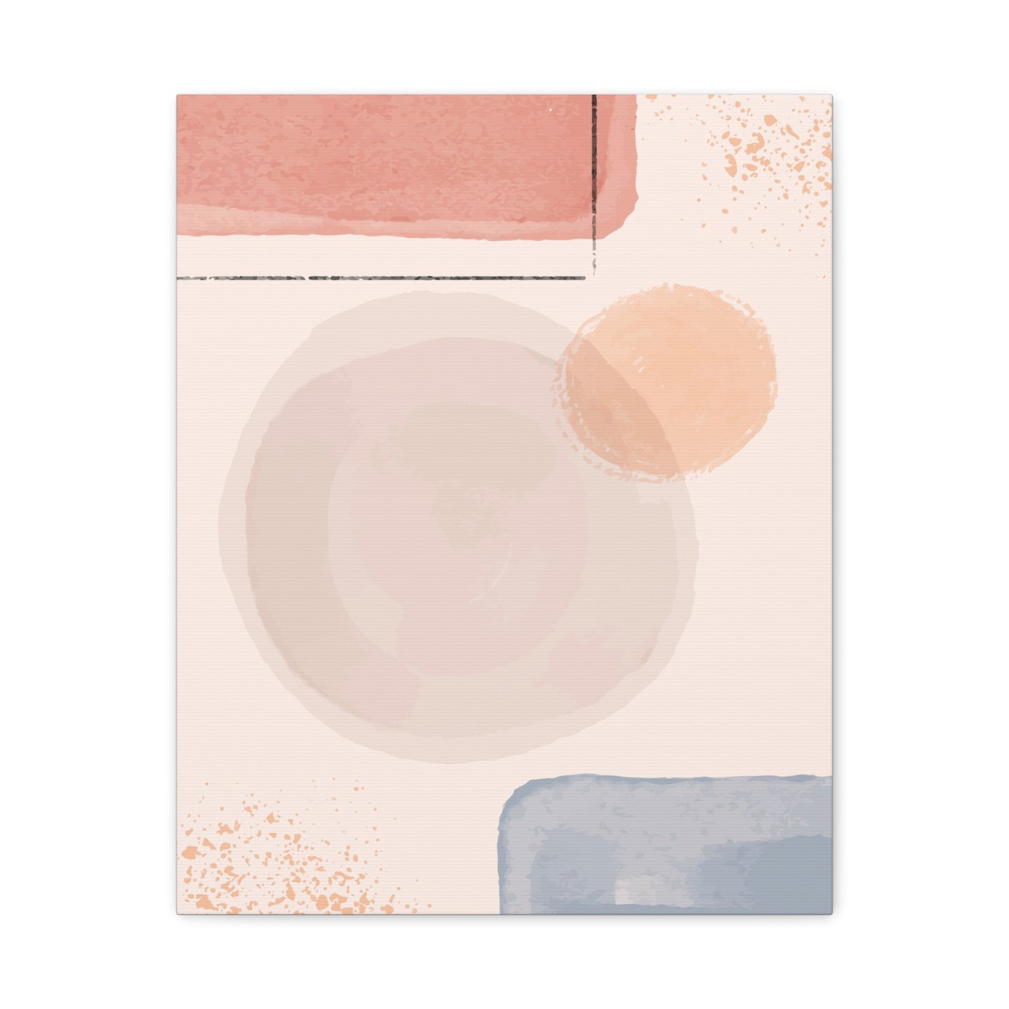 Pink Water Minimal Art Set 1.1 - Matte Canvas Decor with Minimalist Leaf Design