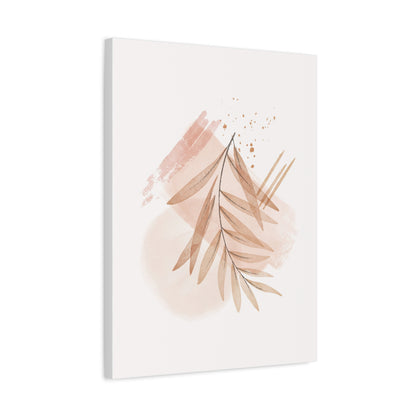 Abstract Earthy Florals Art Set 1.1 - Matte Canvas Decor with Minimalist Leaf Design