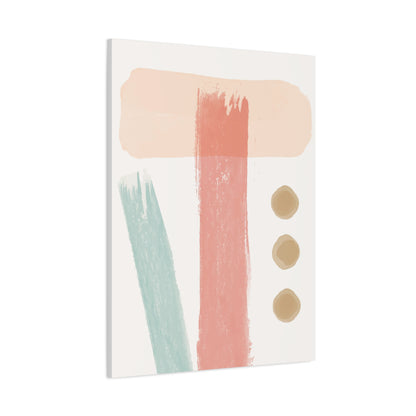 Pastel Pulse Art Set 1.3- Matte Canvas Decor with Minimalist Leaf Design