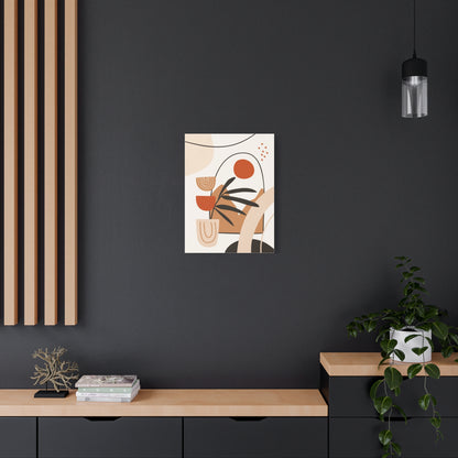 Boheme Luna  Art Set 1.3 - Matte Canvas Decor with Minimalist Leaf Design