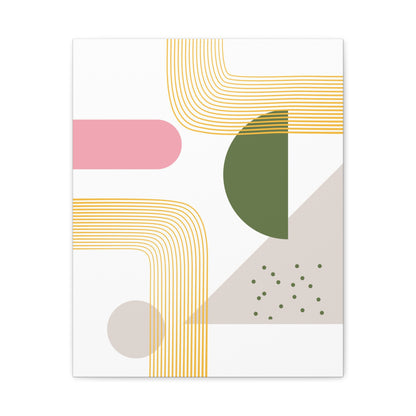 Minimal Geo Art Set 1.3 - Matte Canvas Decor with Minimalist Leaf Design
