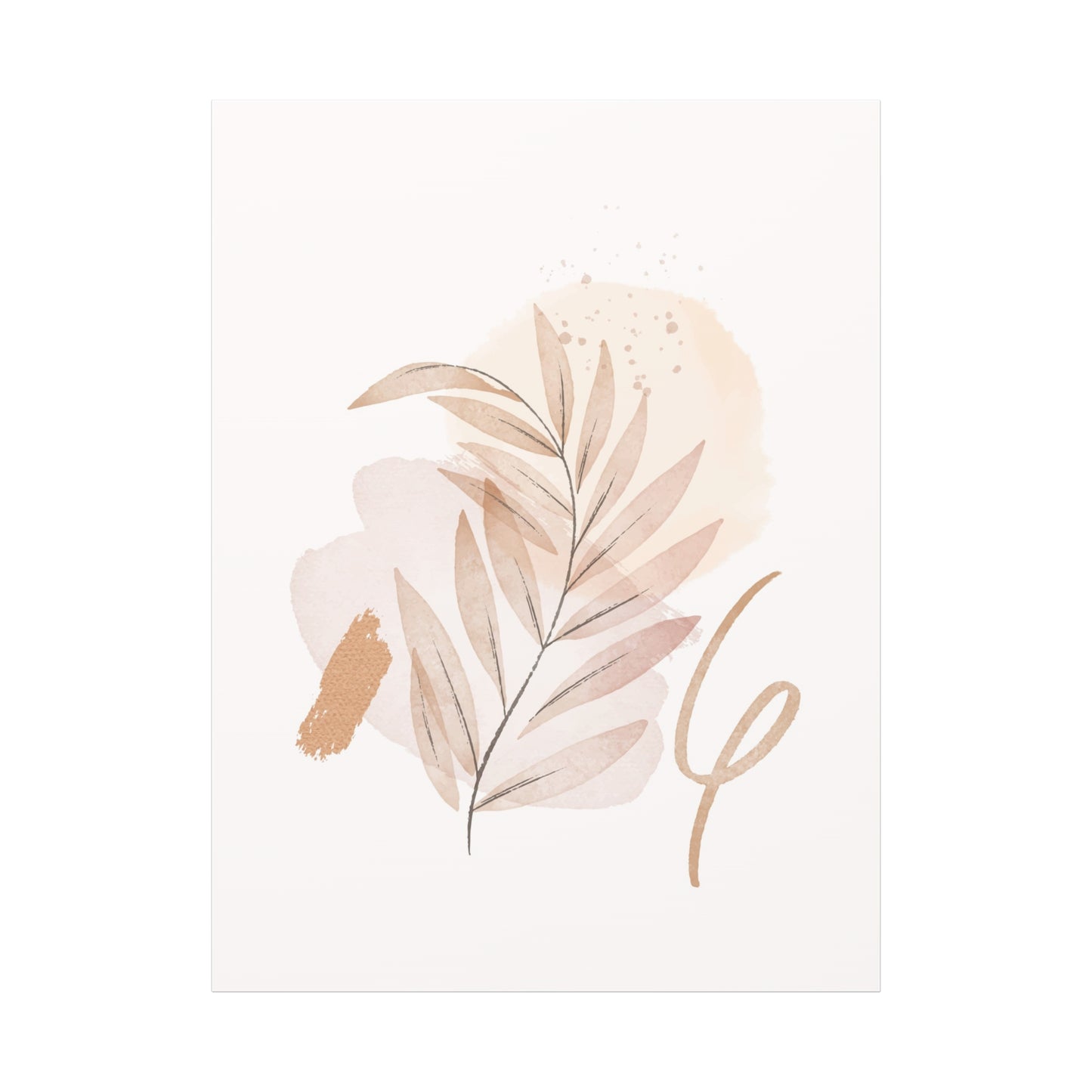 Abstract Earthy Florals Art Set 1.3- Matte Canvas Decor with Minimalist Leaf Design
