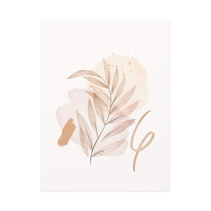 Abstract Earthy Florals Art Set 1.3- Matte Canvas Decor with Minimalist Leaf Design