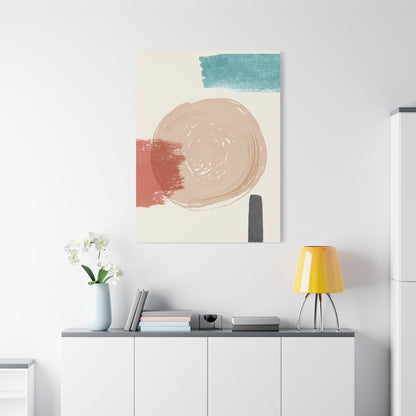 Soft Dune Palette Art 1.3 - Matte Canvas Decor with Minimalist Leaf Design
