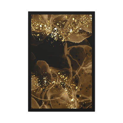 Gold Dust Art Set 1.3 - Matte Canvas Decor with Minimalist Leaf Design