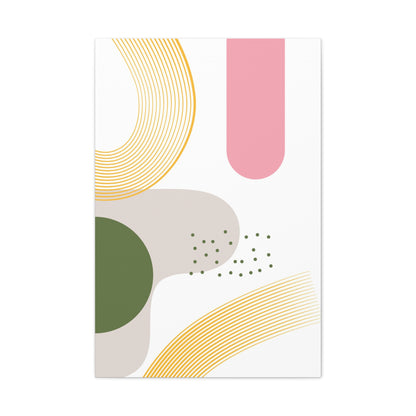 Minimal Geo Art Set 1.2 - Matte Canvas Decor with Minimalist Leaf Design