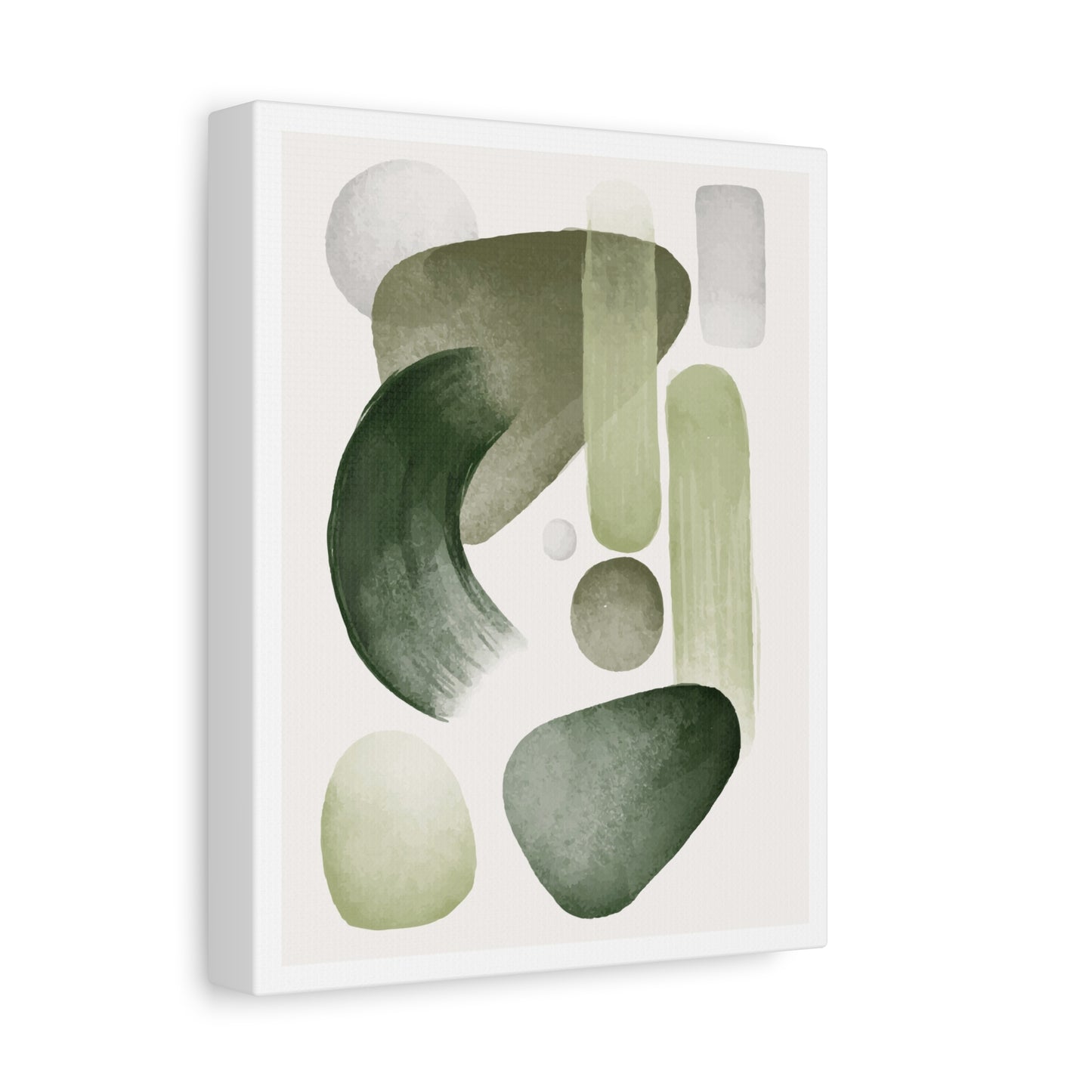Olive Green Art Set 1.2- Matte Canvas Decor with Minimalist Leaf Design