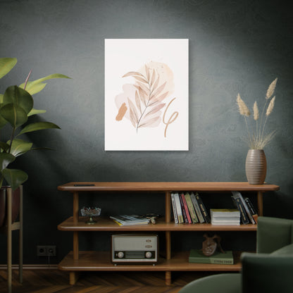 Abstract Earthy Florals Art Set 1.3 - Matte Canvas Decor with Minimalist Leaf Design