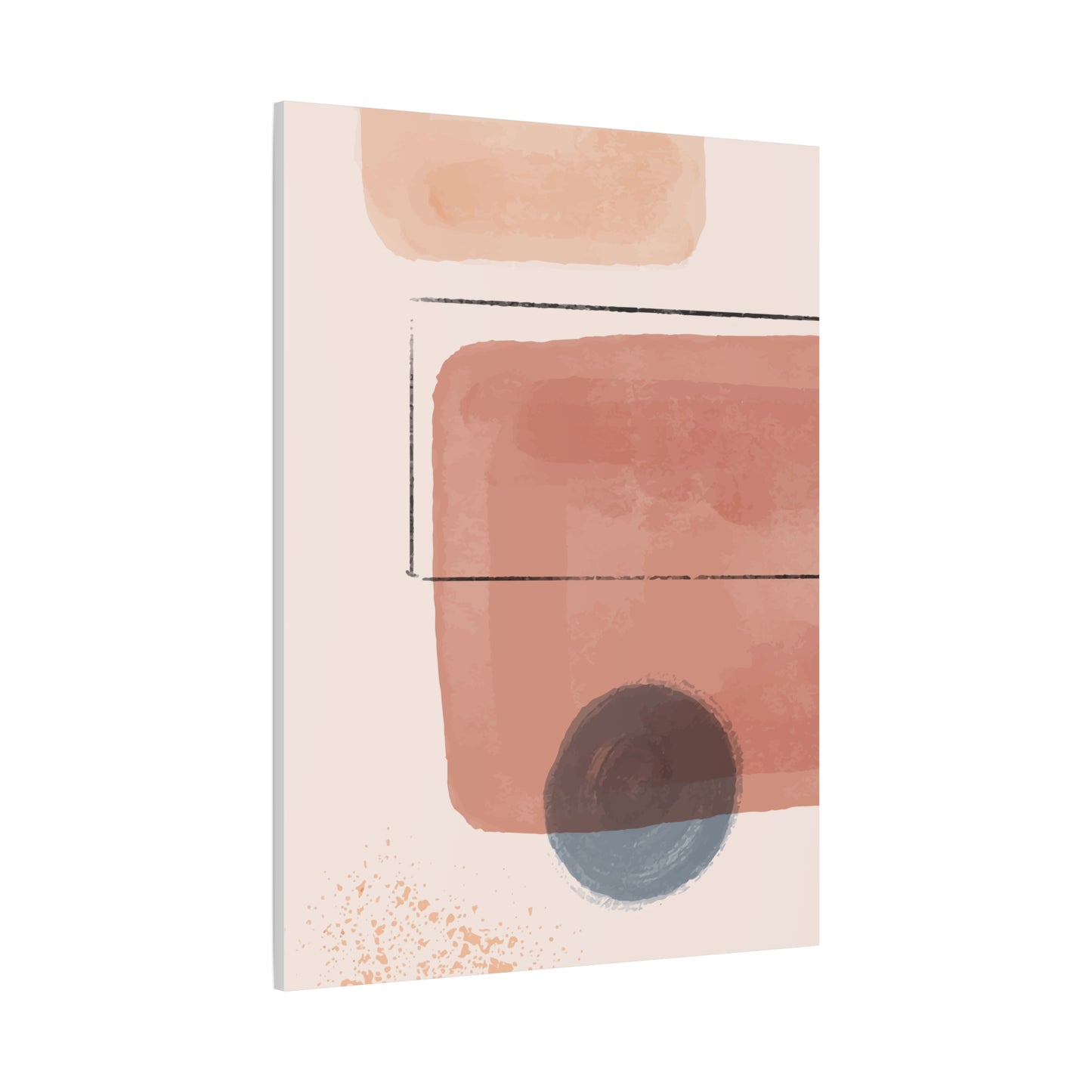 Pink Water Minimal Art Set 1.2 - Matte Canvas Decor with Minimalist Leaf Design