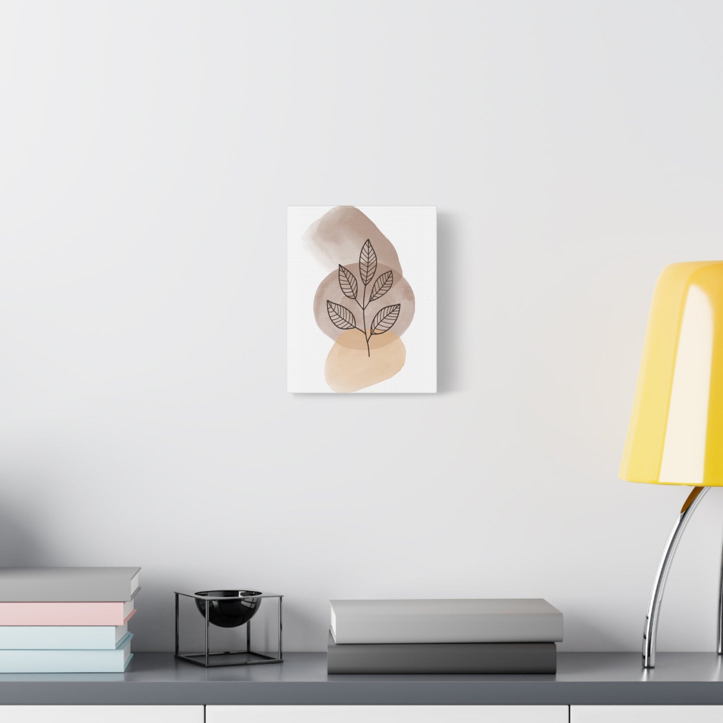 Brown Modern Botanical Wall Art Set 1.2 - Matte Canvas Decor with Minimalist Leaf Design