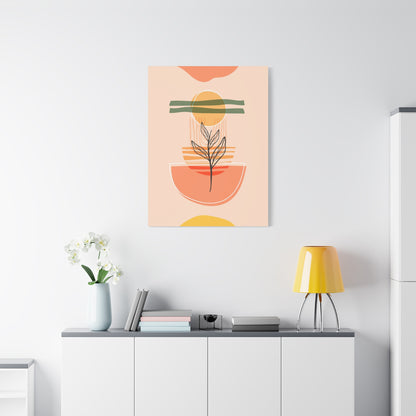 Sunway Minimal Art Set 1.3 - Matte Canvas Decor with Minimalist Leaf Design