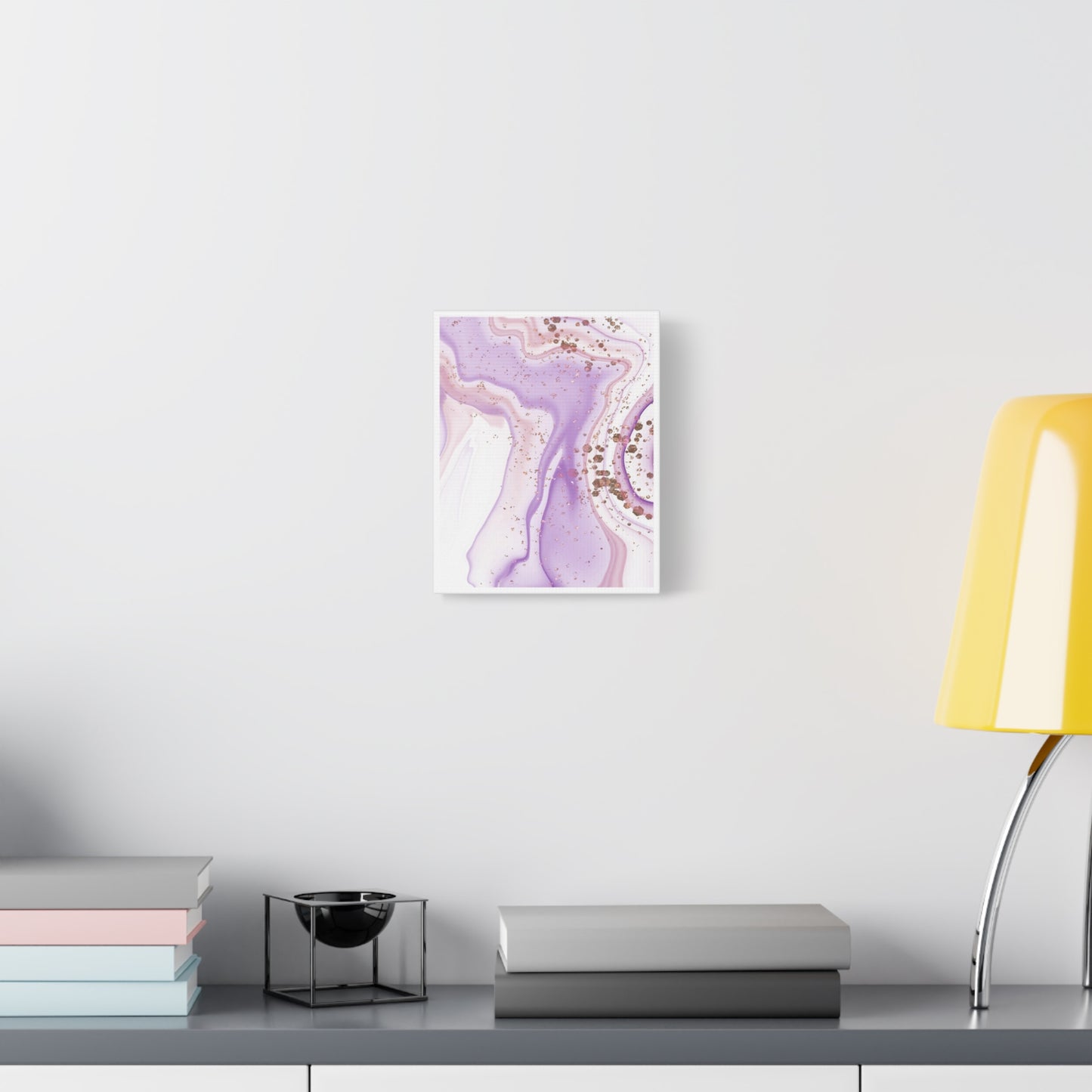Blush Pink Marble Wall Art Set 1.2 - Matte Canvas Decor with Minimalist Leaf Design