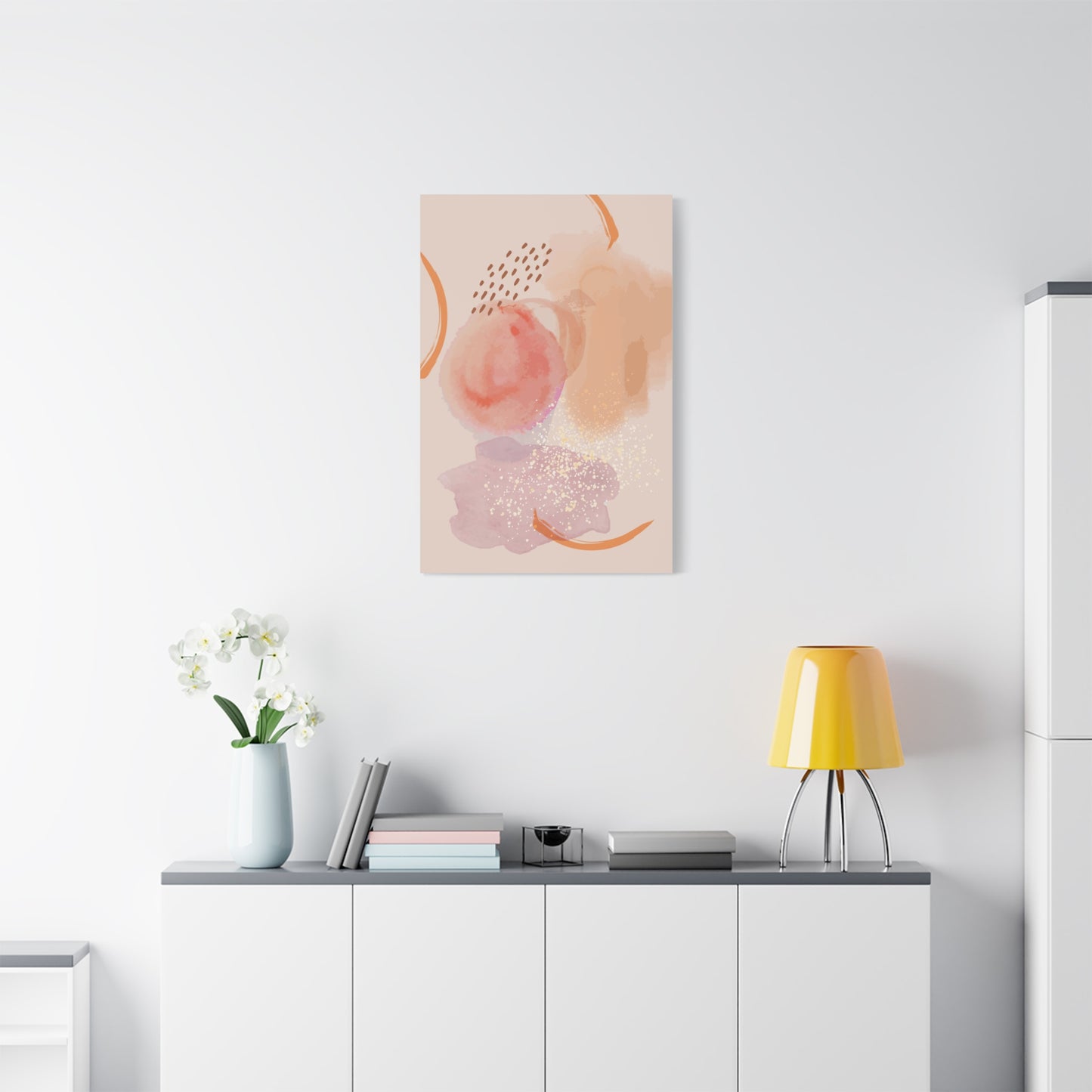 Sunlit Spark Art Set 1.2 - Matte Canvas Decor with Minimalist Leaf Design