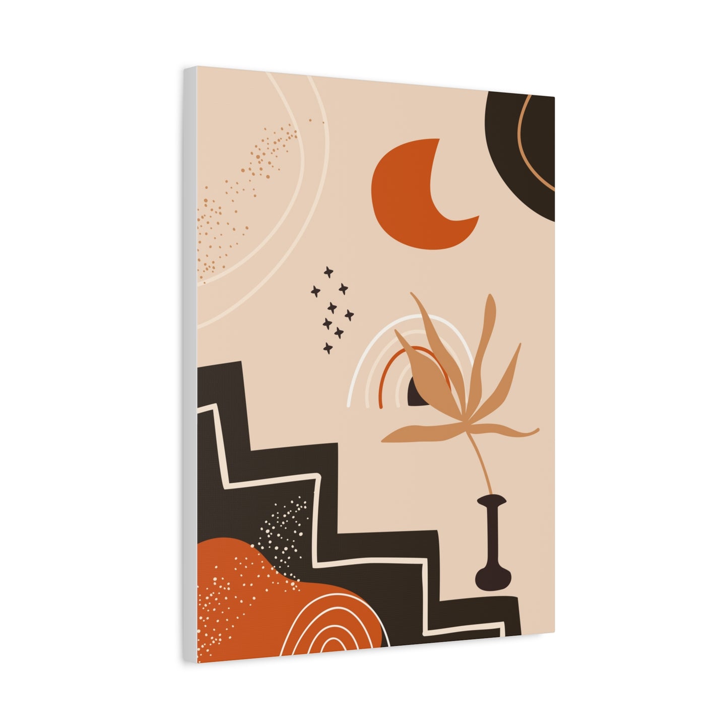 Boheme Luna  Art Set 1.2 - Matte Canvas Decor with Minimalist Leaf Design