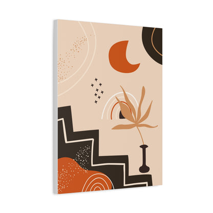 Boheme Luna  Art Set 1.2 - Matte Canvas Decor with Minimalist Leaf Design