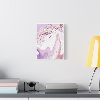 Blush Pink Marble Wall Art Set 1.1 - Matte Canvas Decor with Minimalist Leaf Design