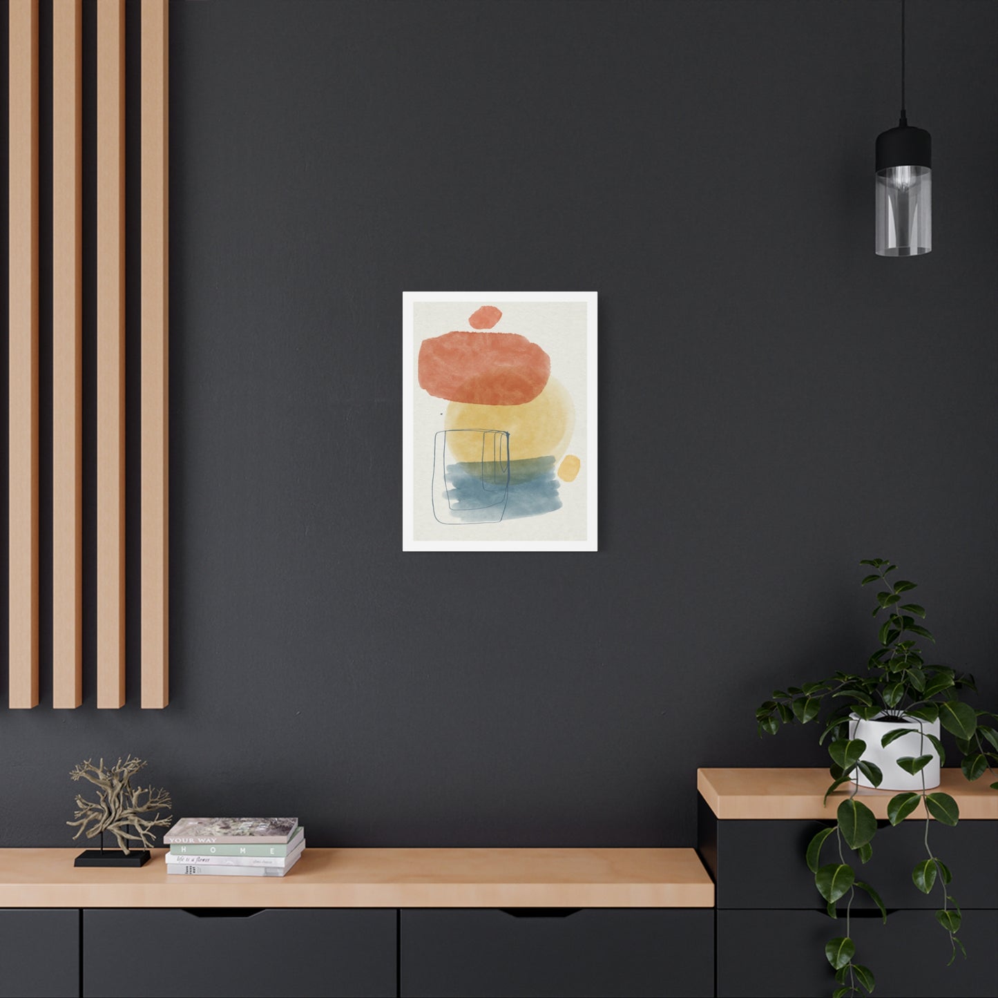 Wander Brush Art 1.1 - Matte Canvas Decor with Minimalist Leaf Design