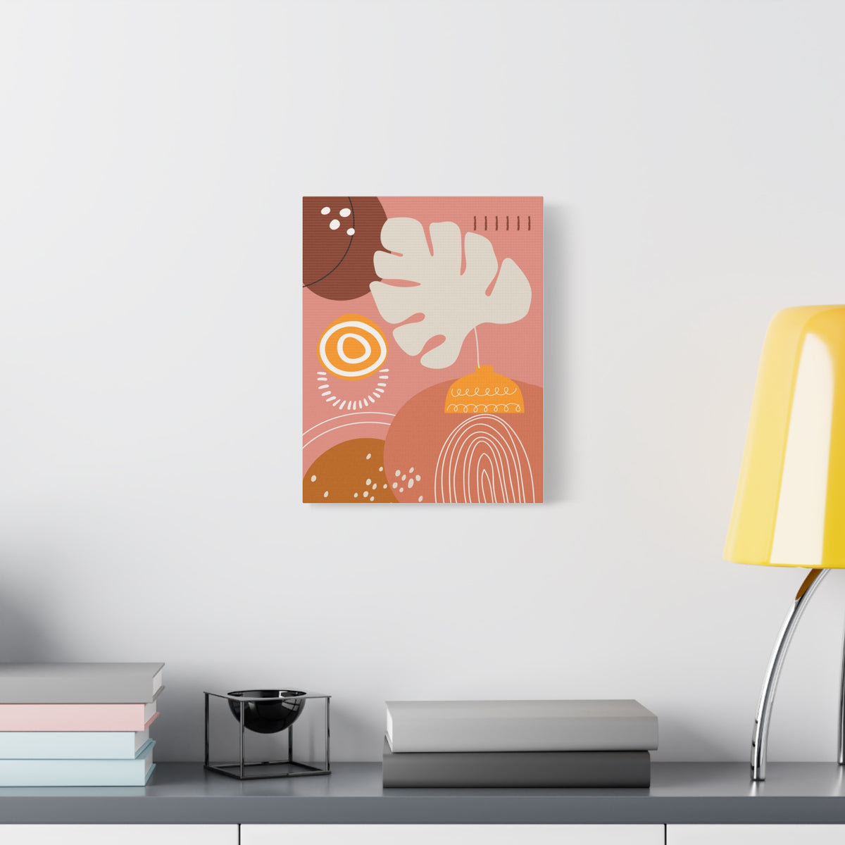 Wander Vase Art Set 1.3 - Matte Canvas Decor with Minimalist Leaf Design