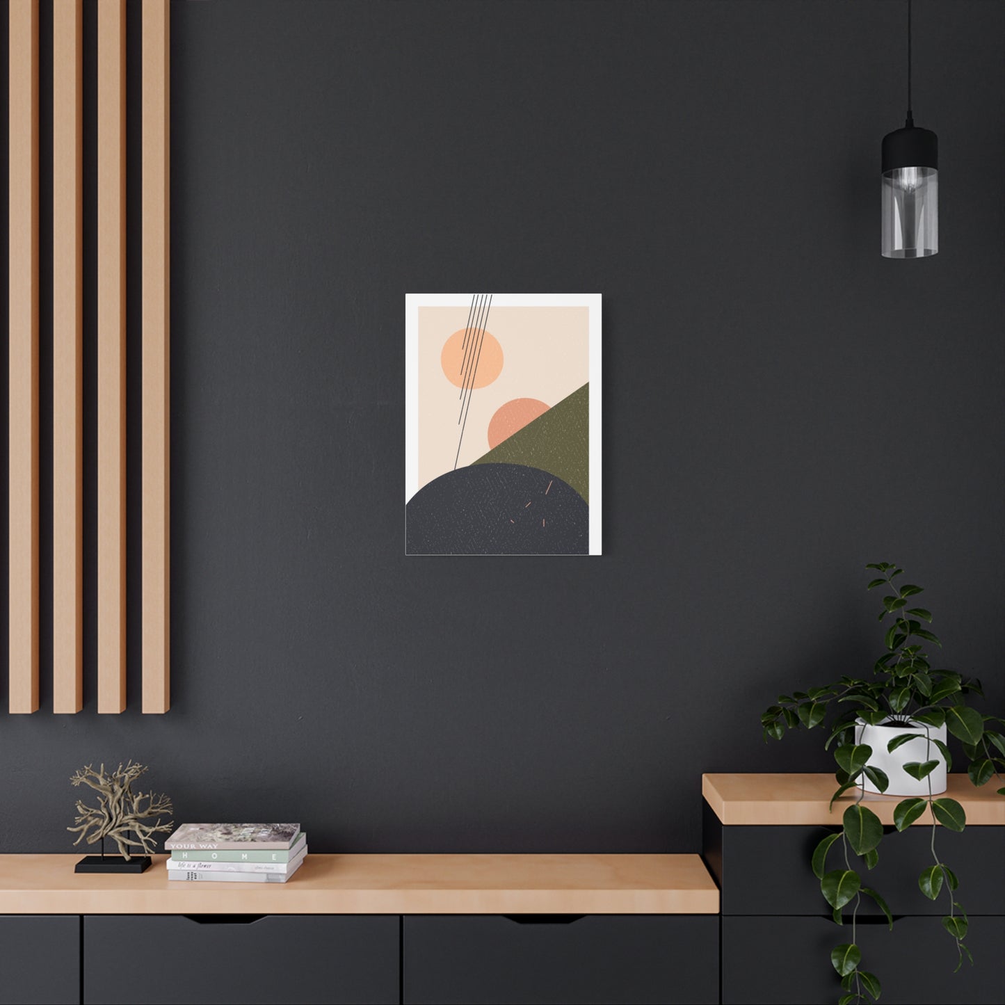Minimal Pink Line Art Set 1.1 - Matte Canvas Decor with Minimalist Leaf Design