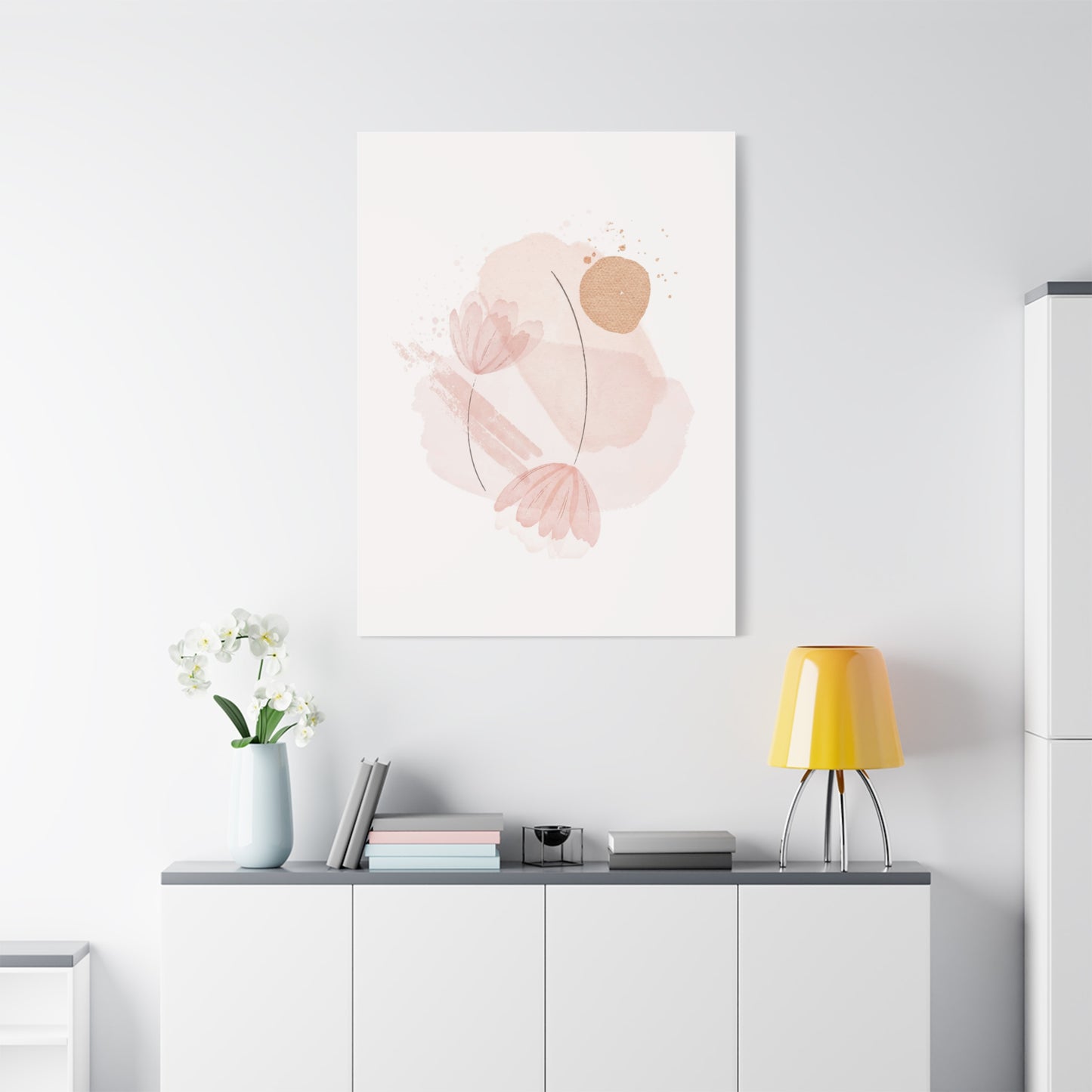 Abstract Earthy Florals Art Set 1.2 - Matte Canvas Decor with Minimalist Leaf Design