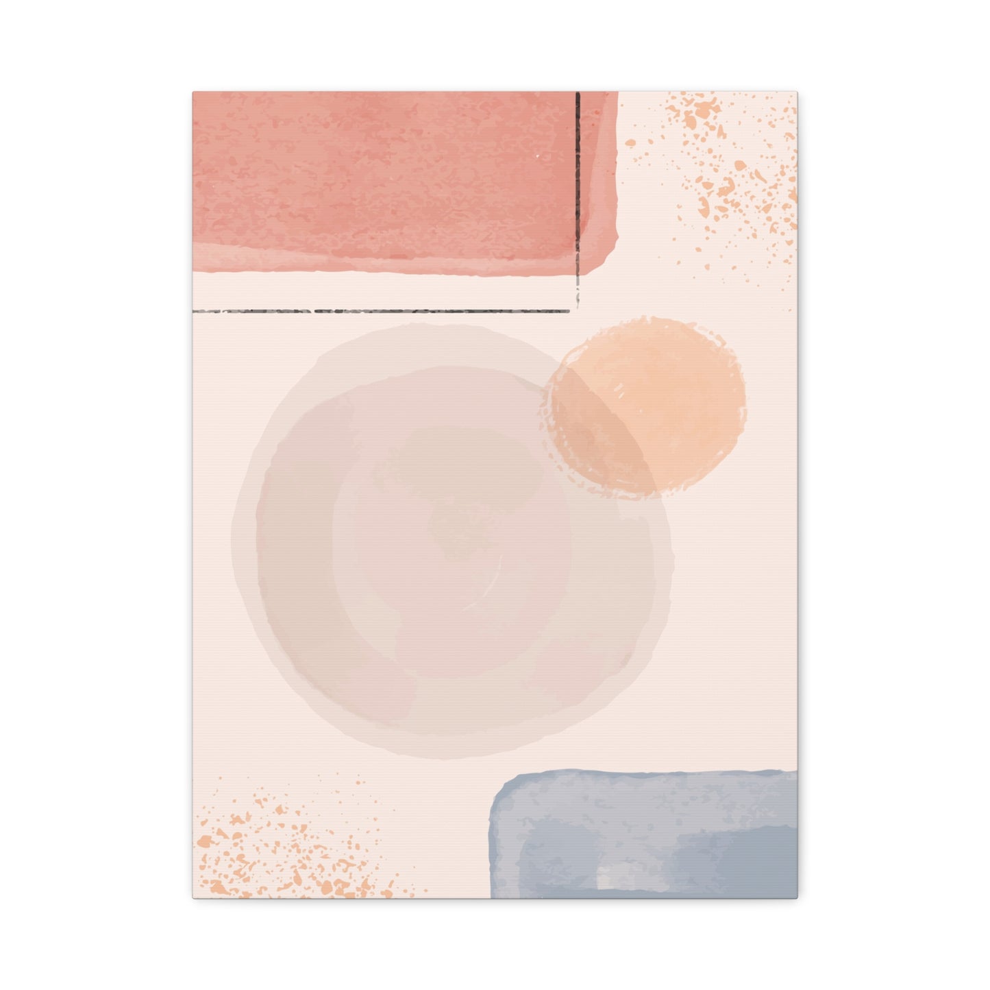 Pink Water Minimal Art Set 1.1 - Matte Canvas Decor with Minimalist Leaf Design