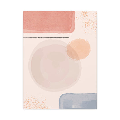 Pink Water Minimal Art Set 1.1 - Matte Canvas Decor with Minimalist Leaf Design