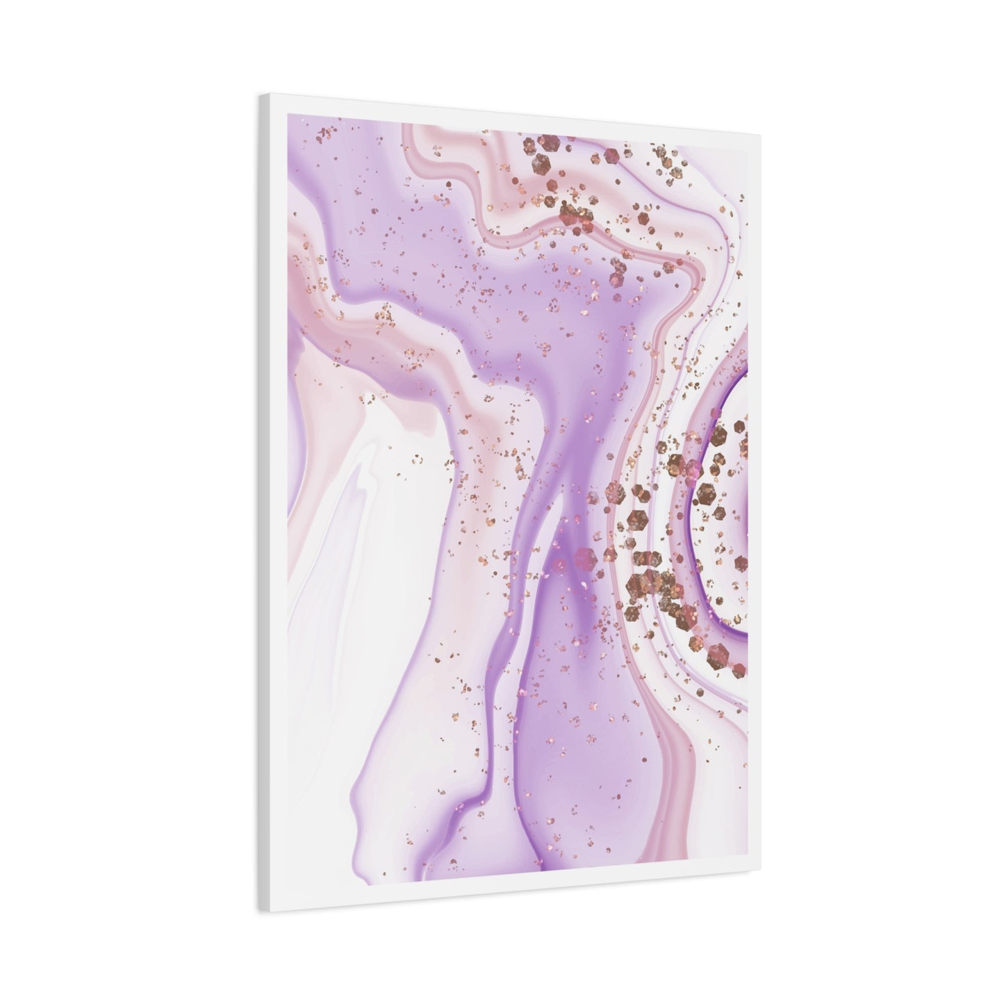 Blush Pink Marble Wall Art Set 1.2 - Matte Canvas Decor with Minimalist Leaf Design