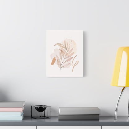 Abstract Earthy Florals Art Set 1.1 - Matte Canvas Decor with Minimalist Leaf Design