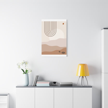 Brown View Wall Art Set 1.1 - Matte Canvas Decor with Minimalist Leaf Design