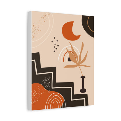Boheme Luna  Art Set 1.2 - Matte Canvas Decor with Minimalist Leaf Design
