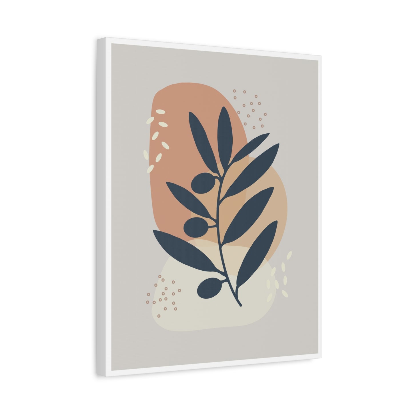 Pink Minimal  Flower Art Set 1.3 - Matte Canvas Decor with Minimalist Leaf Design
