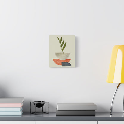 Flower Wall Art Set 1.3 - Matte Canvas Decor with Minimalist Leaf Design