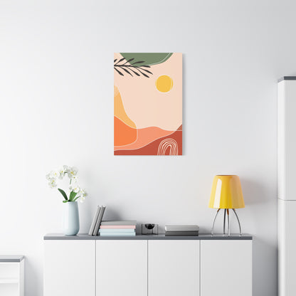 Sunway Minimal Art Set 1.2 - Matte Canvas Decor with Minimalist Leaf Design