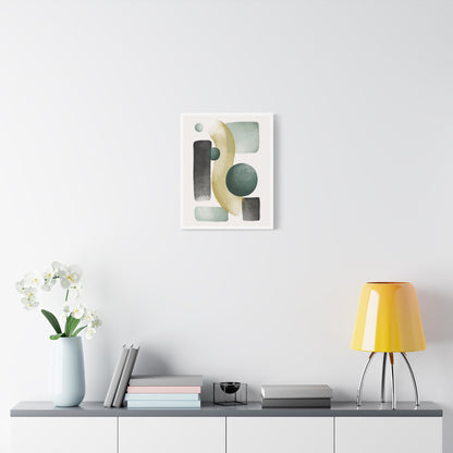 Army Green Art Set 1.2 - Matte Canvas Decor with Minimalist Leaf Design