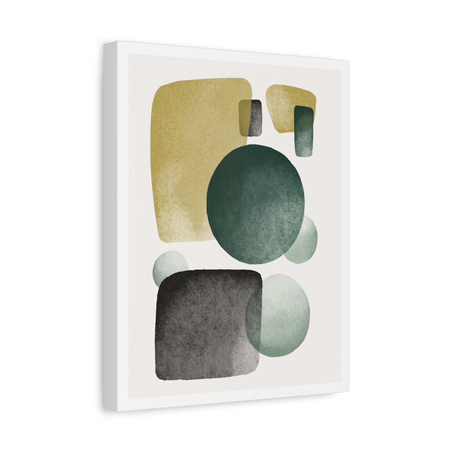 Army Green Art Set 1.1 - Matte Canvas Decor with Minimalist Leaf Design