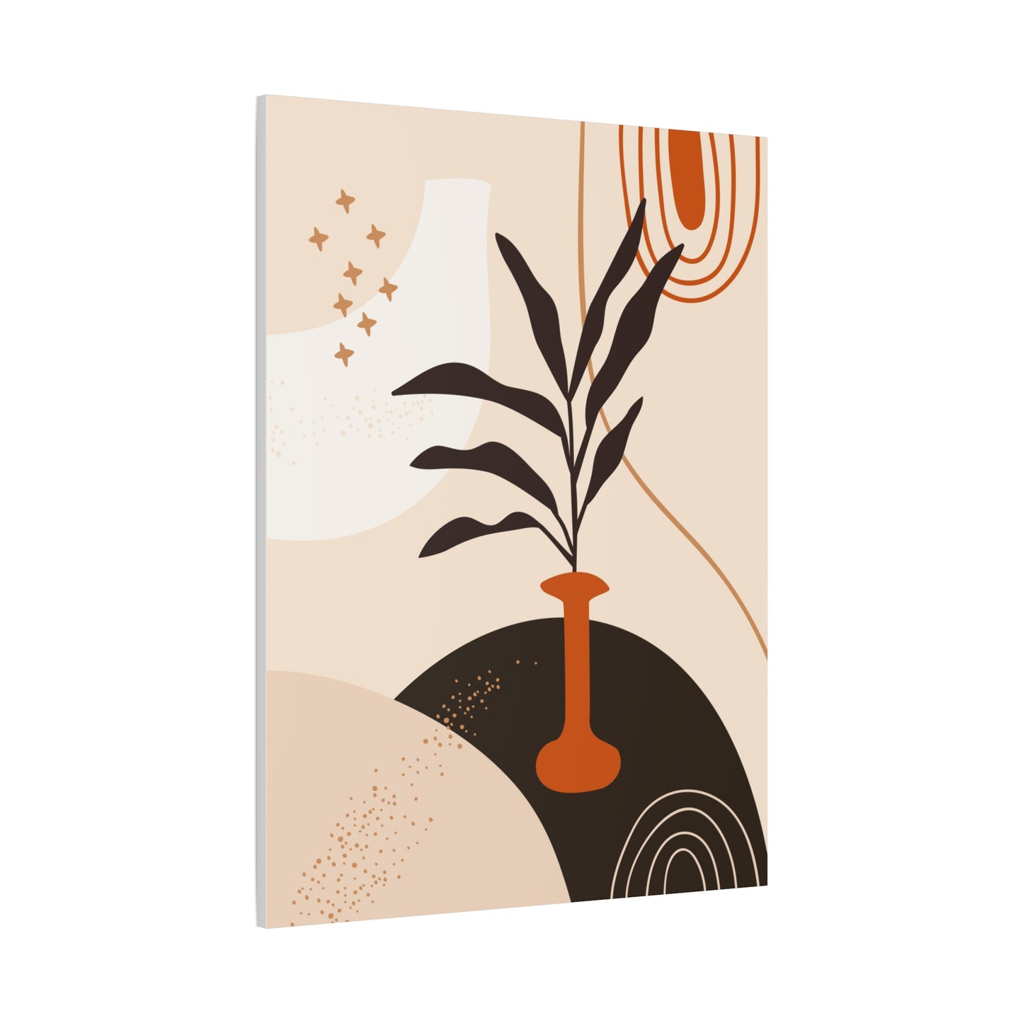 Boheme Luna  Art Set 1.1 - Matte Canvas Decor with Minimalist Leaf Design