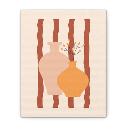 Petal Village Art 1.1 - Matte Canvas Decor with Minimalist Leaf Design