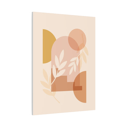 Abstract Terracotta Botanical Art Set 1.1 - Matte Canvas Decor with Minimalist Leaf Design